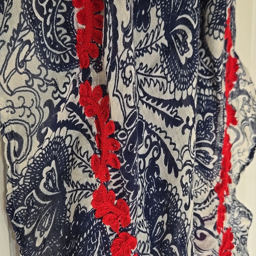 Lucky Brand Navy and Cream Scarf - Picture 9 of 13